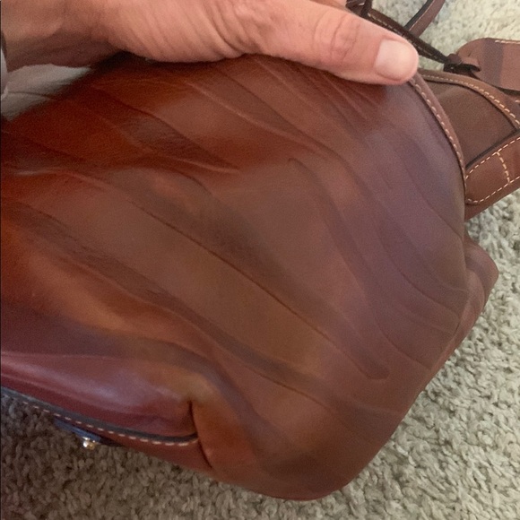 Dooney & Bourke Cognac Charleston Shopper Tote Zebra Leather Tote Bag - Picture 12 of 16
